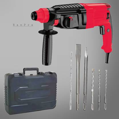 RanPra 26MM HAMMER DRILL MACHINE WITH 2 CHISEL, 3 DRILL BBITS AND 1 DEPTH MEASURE ROD Hammer Drill