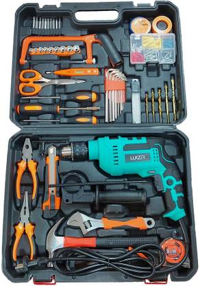 lukzer 710W Heavy Duty Corded Impact Drill Professional Kit Power Tool Copper Armature With BMC Box (DM-04) Hammer Drill