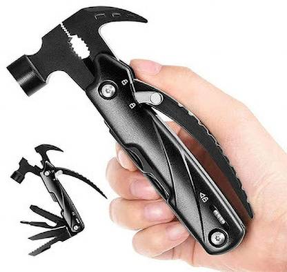 JAMBUVANTI GB12 Hammer Multi-Tool, Multi-Functional 12 in 1 Mini Hammer Club Hammer