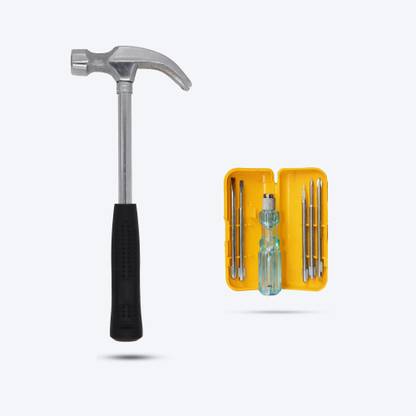 Walkers WKCB166M1 10.5 inch Household Rubber Handle Claw Hammer with 5in1 Screwdriver WKCB166M1 10.5 inch Household Rubber Handle Claw Hammer with 5in1 Screwdriver Curved Claw Hammer