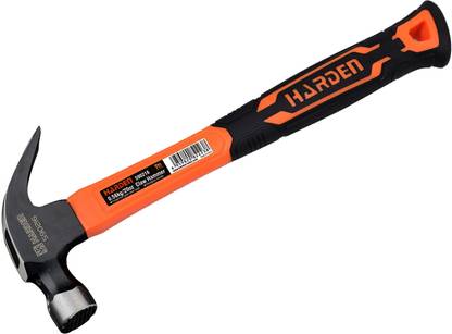 Harden 700 Grams Professional Carbon Steel Claw Hammer with Fiberglass Handle HAMMER Curved Claw Hammer