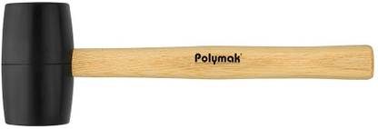 Polymak 500g Rubber Mallet Hammer with Hard Wooden Handle Mallet
