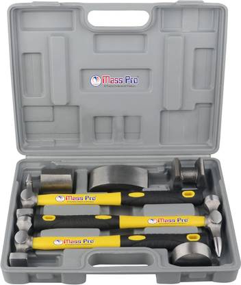 Mass Pro 1 Set Auto Body Repair Kit 7Pcs Craft Panel Beating Hammer and Dolly Set Hammer Dent Body Fender Tools Speciality Hammer