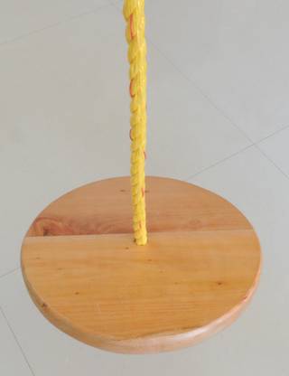 ZENRISE Single Rope Round Wooden Small Swing