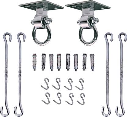 TrendyCreationHub Swing Chair Hanging Hook 2 pcs With 8 Fasteners,28 Steel Link Saliya, 8 S Hooks Steel Hammock