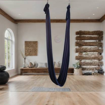 streetup india Lycra Fabric Aerial Swing/Yoga Hamock With 20 Feet Long Fabric Cotton Hammock