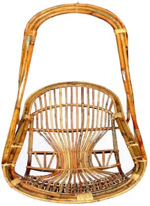 QCCRAFT Hanging Chair Wooden Bamboo 100% Cane Swing Chair for Adults Bamboo Large Swing