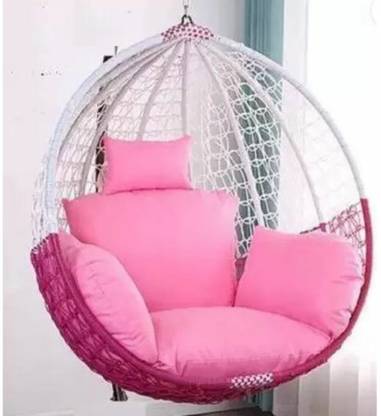 Wildfrank Swing Chair Without Stand,Cushion & Hook-Outdoor/Indoor/Balcony(Pink & White) Iron Small Swing