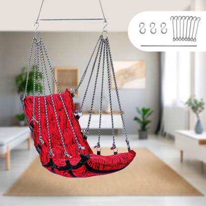 FurniGully Soft Cotton Hammock Hanging Swing Chair for Home/Swing for Adults/Balcony Swing Cotton Hammock