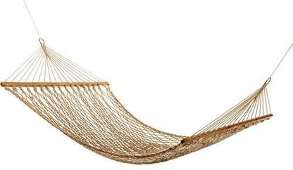 Inditradition Rope Hammock with Wooden Spreader Bars, (for Single Person, 30 Inches Width) Cotton Hammock