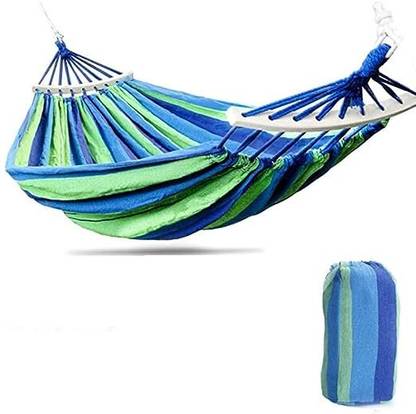 Besillia Hammock 280x100 cm with Wooden Spread Bars,Portable Hammock–Load 200kg Cotton, Canvas Hammock