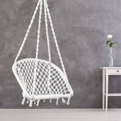 Flipkart Perfect Homes Studio Cotton Netted Rope D Shape Hammock Hanging Swing Chair/Jhula for Adults & Kids/ Cotton Large Swing