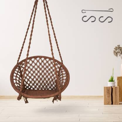 Curio Centre Round Cotton Rope Hanging Swing for Adults & Kids with Accessories/Swing Chair/ Cotton Hammock