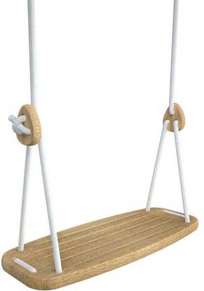 XSOURCE Kids Wooden Swing Set, Children's Outdoor Playground Swing with Rope and Handle Wooden Small Swing