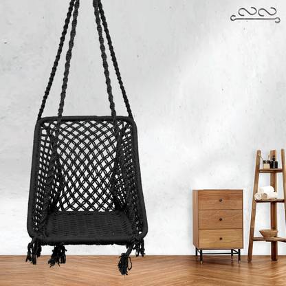 Patiofy Square Shape Wooden Swing Chair with Cushion/ Swing for Adults Home/Jhula Indoor Cotton Large Swing