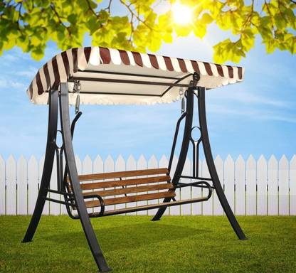 Kaushalendra Outdoor swing for adult with canopy roof 3 seater Iron Large Swing