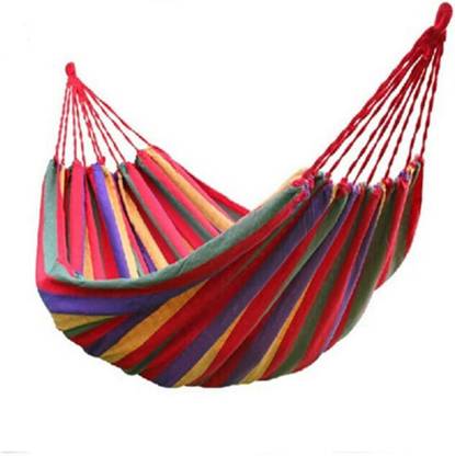 We3 Portable Outdoor Heavy Duty Double Hammock Cotton for Trees Patio Yard Cotton Hammock