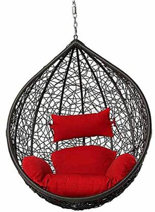 Wildfrank Hammock Swing Chair Without Stand for Home,Outdoor,Balcony, Garden (Red/Black) Iron Small Swing