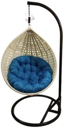 FURNITURE CRAFT 6 Wire Swing Chair Weaving Off White Designed with Stand Brown(Standard Cushion) Iron Hammock