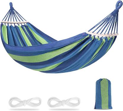 COSKIRA Portable Camping Hammock with Carry Bag, Two Balance Beams Prevent Twisting Cotton Hammock