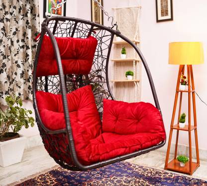 Patiofy Hammock Hanging Swing Chair/ Swing for Adults/ Egg Chair/ Basket Swing Brown Steel Large Swing