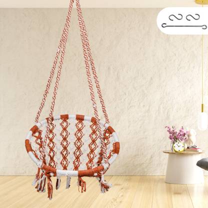 Patiofy Wooden Swing Chair/ Jhula Indoor/ Swing for Home/Swing for Adults Outdoor Wooden Cotton Large Swing