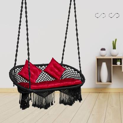 Swingzy Premium Large Double Seater Round Swing Chair/2 Seater Swing/Jhula for Adults/ Polyester Hammock
