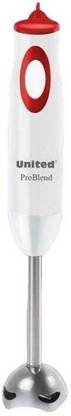 United 300 W White, Red Hand Blender