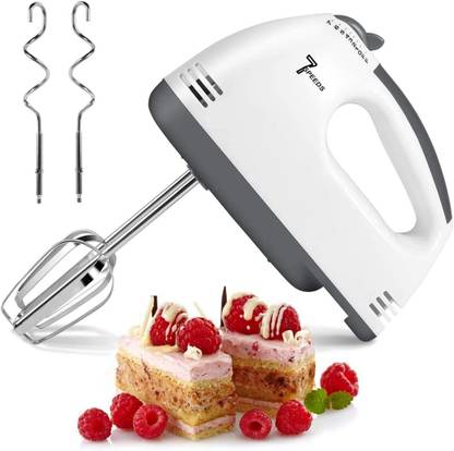BMS Lifestyle by BMS Lifestyle Electric Hand Mixer With Stainless Steel Attachments, 7 -Speed, Includes; Beaters, Dough Hooks 180 W Hand Blender  (White) at Rs. 499