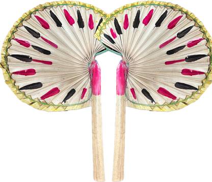DKB Self Design Brown Hand Fan