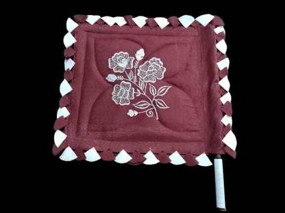 KAC Embroidered Maroon Hand Fan