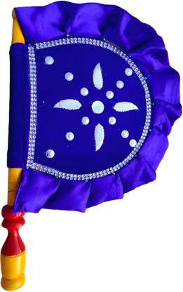 Onkar traders Self Design Blue Hand Fan