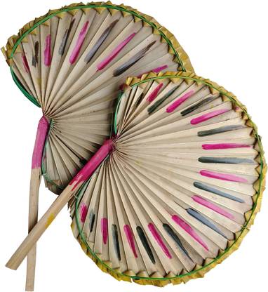 SSunshiine Self Design Yellow Hand Fan