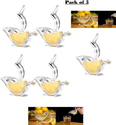 LOVHIDE Plastic Lemon Juicer Acrylic | Manual Juice | Lime Squeezer Bird Shape (Pack of 5) Hand Juicer