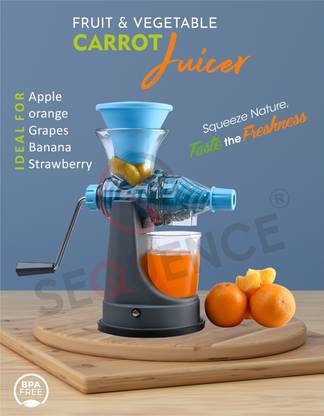 SEQUENCE Plastic Heavy Duty Hand Juicer For Carrot,Fruits And Vegtables Hand Juicer