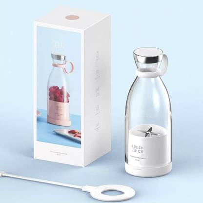 Jest nest Plastic Wireless Rechargeable Mini Portable Fresh Juice Blender, White,Can blend fruit Hand Juicer
