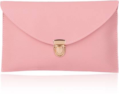 Lyla Ladies Leather Style Envelope Clutch Bag Purse with Chain red Multipurpose Bag