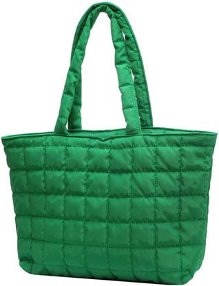 Lyla Quilted Shoulder Bag Lightweight Handbag Soft for Daily Wear Work Dating Green Multipurpose Bag