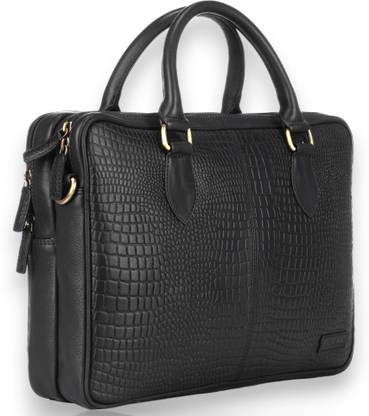 WILLIAM PAUL 100% Genuine Leather Double Compartment Mens Laptop Messenger Bag(15.6 inch) Waterproof Messenger Bag