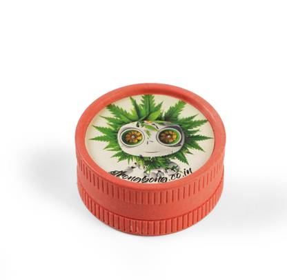 STRONG BONG Biodegradable Grinder - Red | Herb Crusher 55mm 2-Part Hand Muller Grinder
