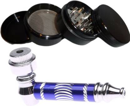 LIEU 52 mm Crusher Black & 3inch Metal Pipe Hand Muller Grinder
