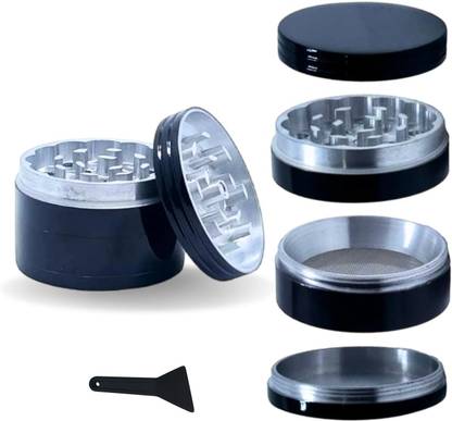 MOKSHA Metal Herb Crusher with Honey Dust Filter Size 42mm 4 Parts Magnetic Hand Muller Grinder