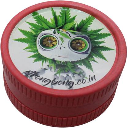 STRONG BONG Biodegradable Grinder - Red | Herb Crusher 55mm 2-Part Hand Muller Grinder