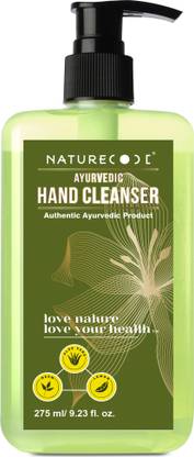 Nature Code Ayurvedic Hand Cleanser With Aloe Vera , Tulsi , Lemon, & Neem Hand Sanitizer Bottle