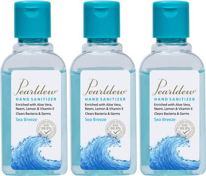Pearldew (Sea Breeze) 60 ml | Aloe & Neem | Paraben Free Hand Sanitizer Bottle