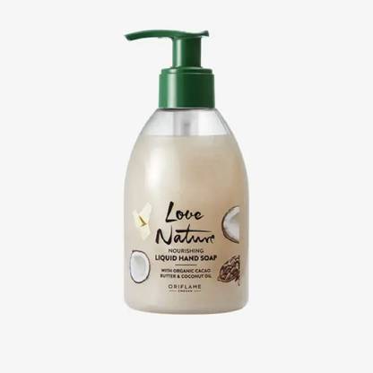 Oriflame Sweden Love Nature Nourishing Liquid Hand Soap with Organic Cacao Butter & Coconut Oil Hand Wash Pump Dispenser