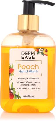 DERMEASE Hand Wash Enriched with Aloevera (100% Paraben free) With Goodness of Peach (250ML) Hand Wash Pump Dispenser