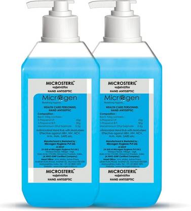 Microgen Microsteril each 500 ml pack of 2 Hand Rub Pump Dispenser
