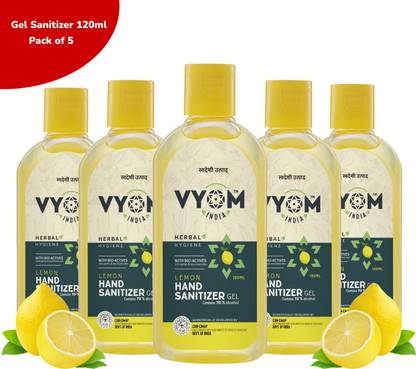 VYOM INDIA HerbalHygieneLemonGel Hand Sanitizer Bottle