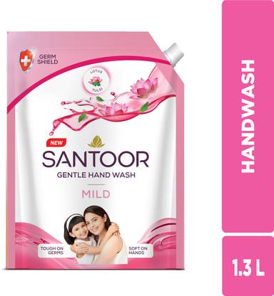 Santoor by Wipro Mild Gentle with Goodness of Lotus & Tulsi Hand Wash Refill Pouch